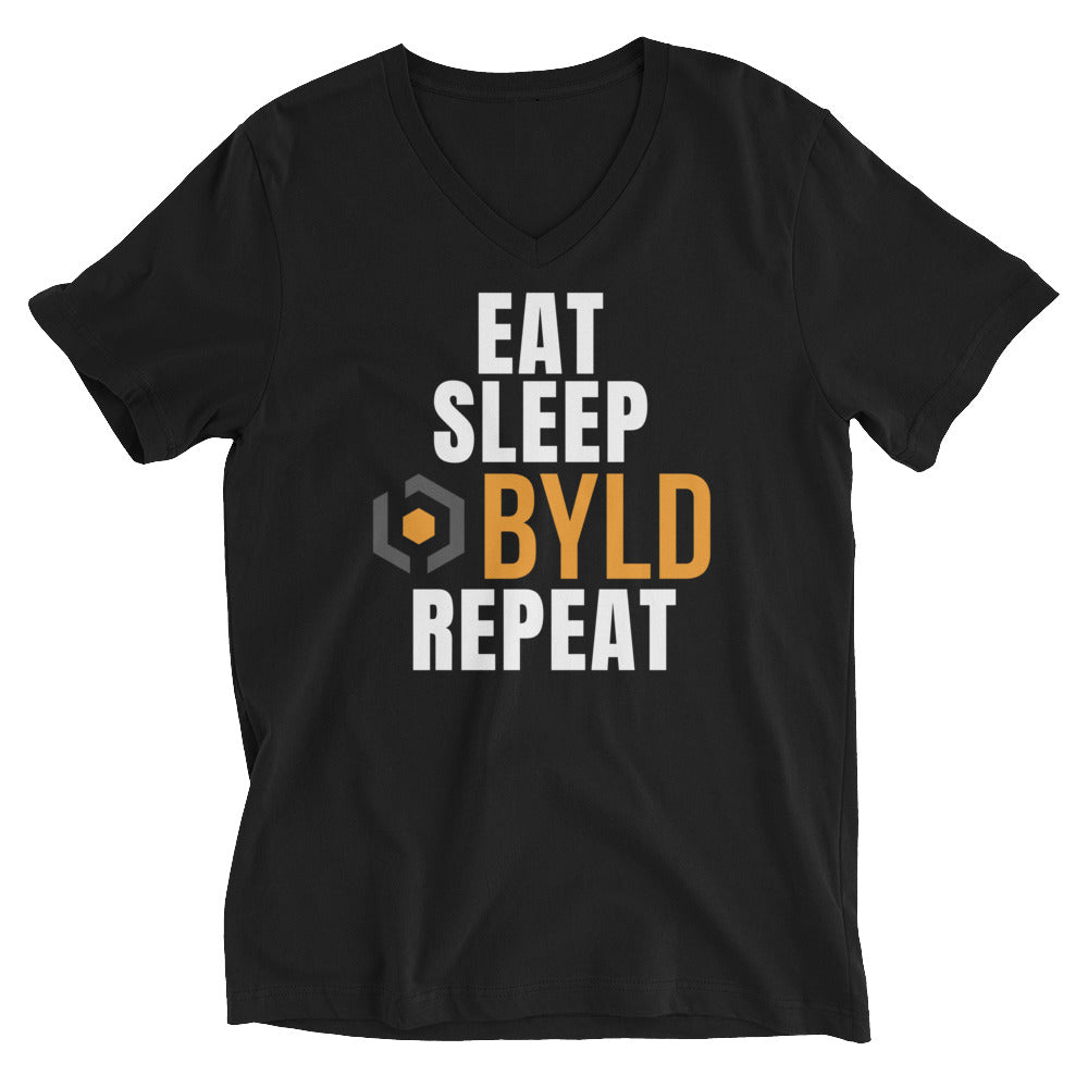 Eat Sleep BYLD Unisex Short Sleeve V-Neck T-Shirt